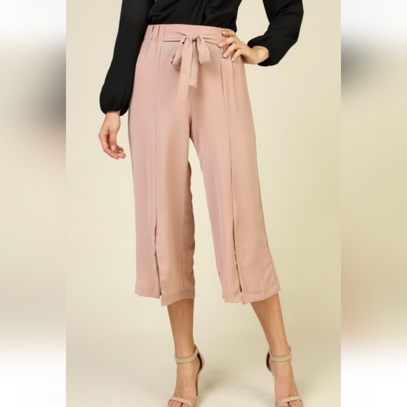 Timing Pants - Timing High waisted front slit capri pants Taupe colored NWT